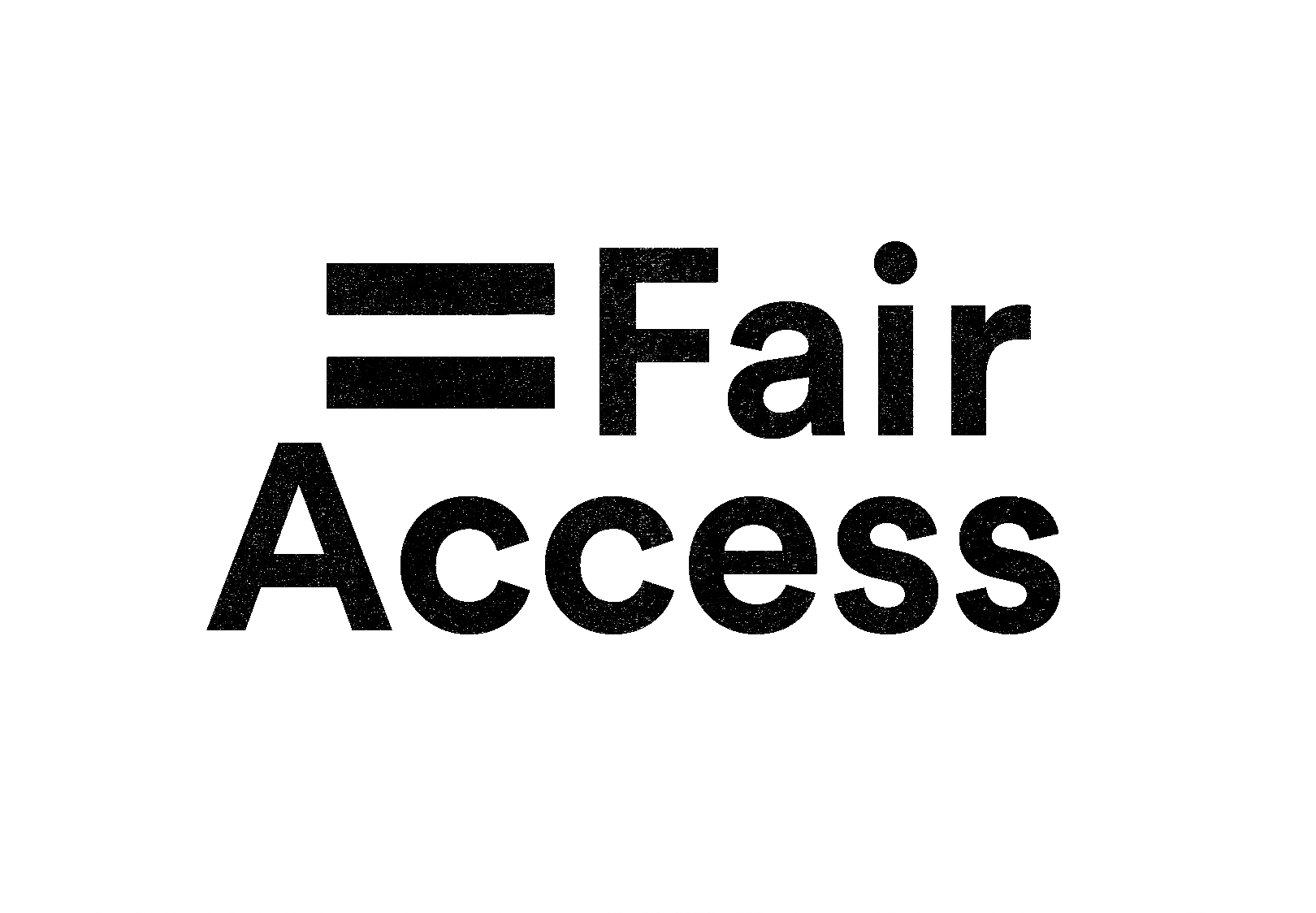 Fair Access Logo (Black, faded texttext with Equals sign top left)
