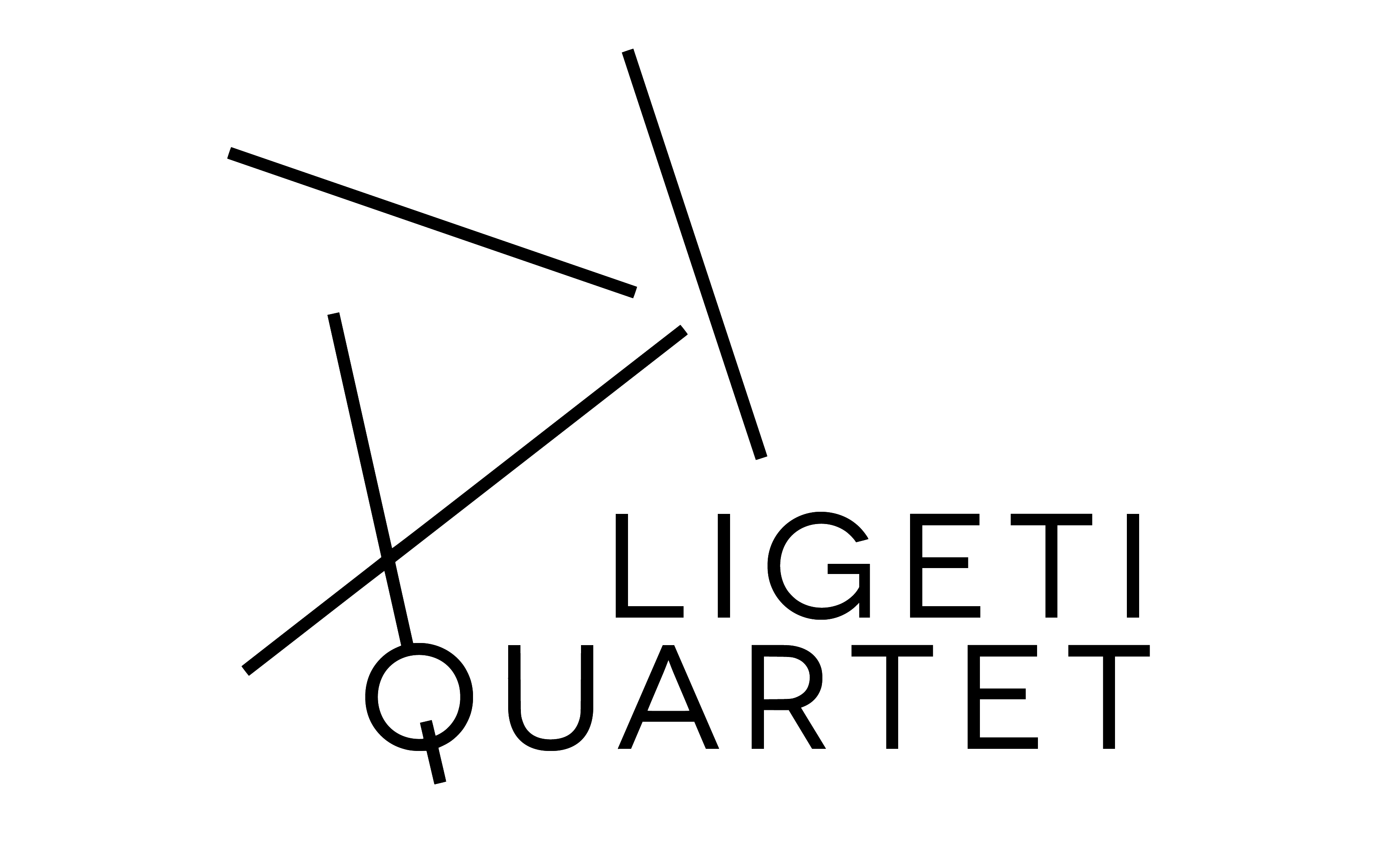 Ligeti Quartet logo (text with four intersecting lines in pattern top left)