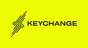 A stylised lightning bolt sits to the left of the word 'KEYCHANGE', on a light yellow/green background.