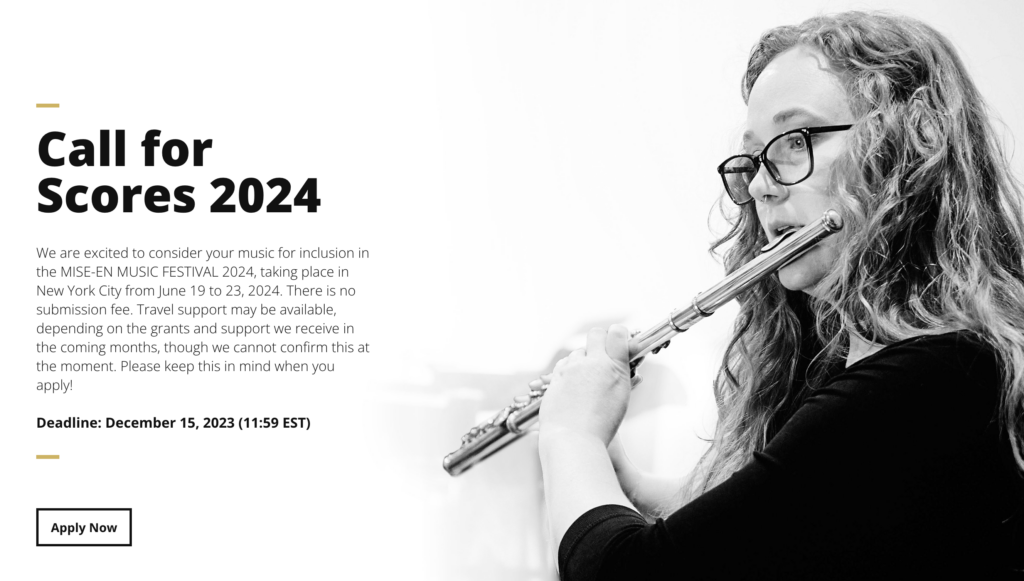 Call for Scores The 10th Anniversary MISEEN MUSIC FESTIVAL 2024 in